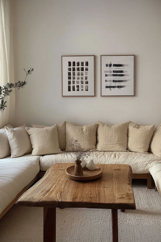LINEARER KONTRAST DUO (2 Werke auf gespannter Leinwand)