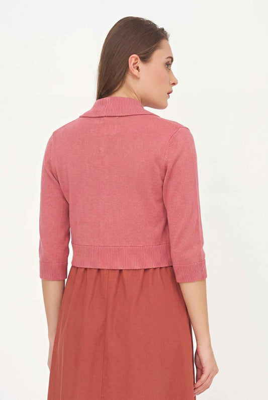 Women's Knit/Woven Combo Cardigan
