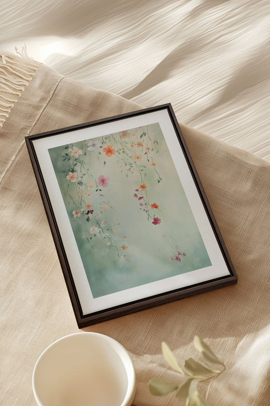 FLORAL CASCADE, Oeuvre sur toile étirée