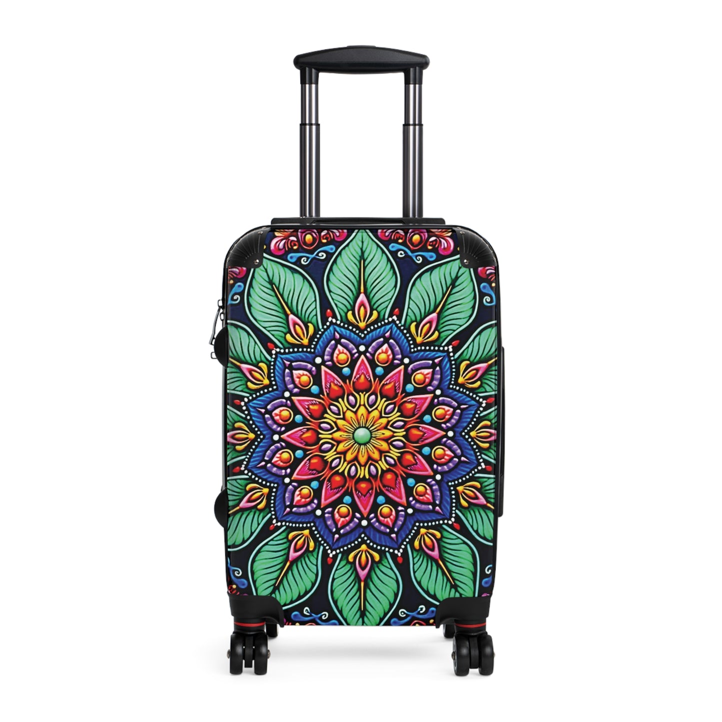 Mandala Floral Suitcase – Colorful Boho Carry-On Luggage
