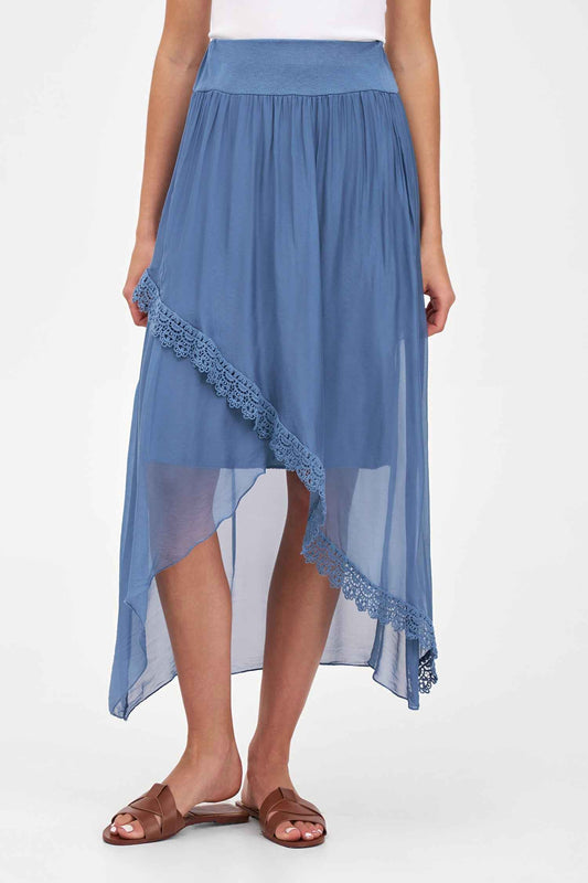 Women's Knit/Woven Combo Skirt