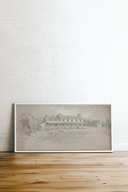 BESCHATTETES HAUS, Öl auf Leinwand