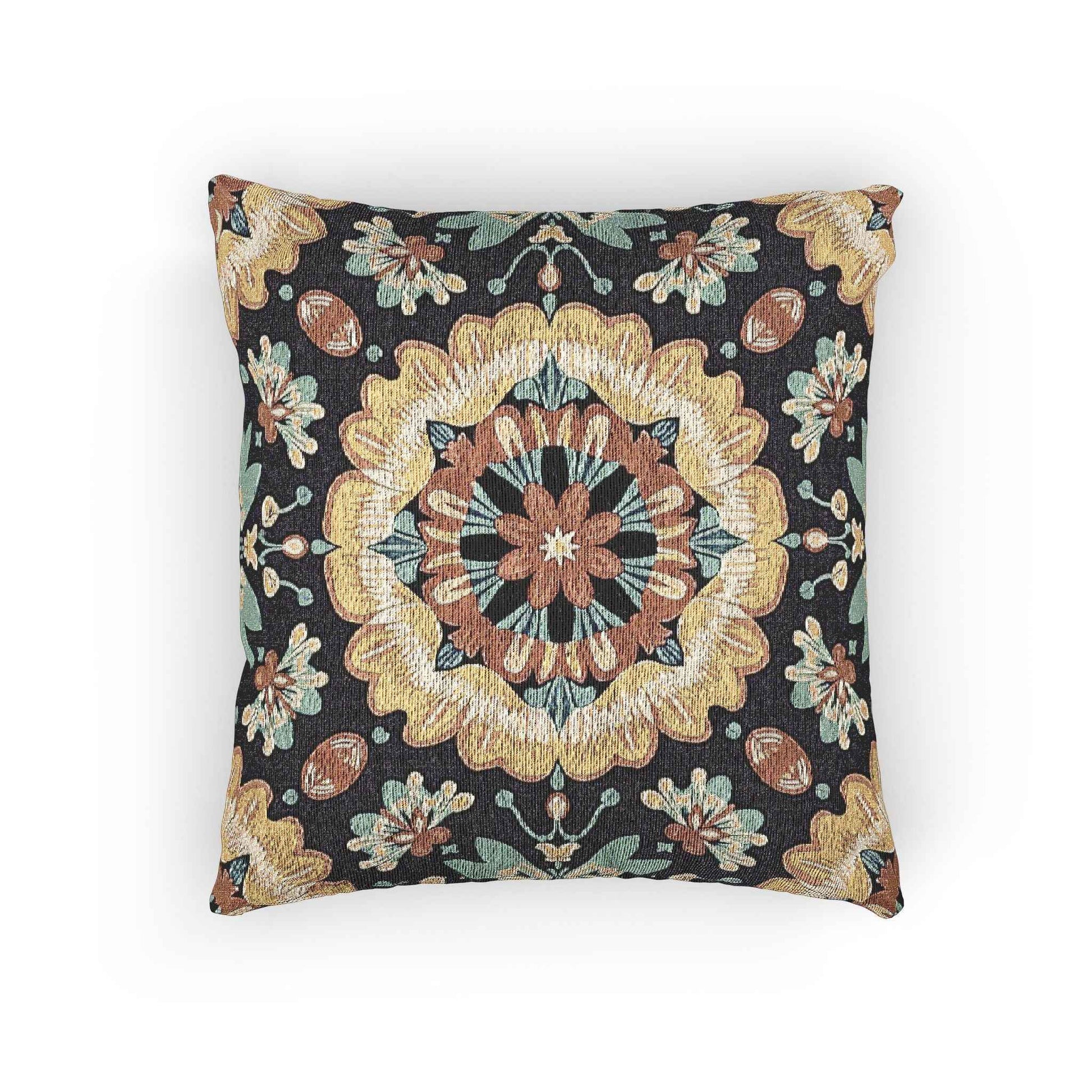 Boho Mandala Woven Pillow | Kilim Mosaic Cushion Cover