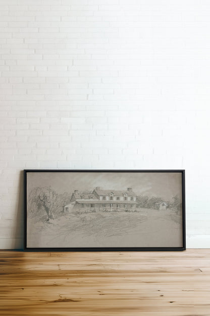 BESCHATTETES HAUS, Öl auf Leinwand