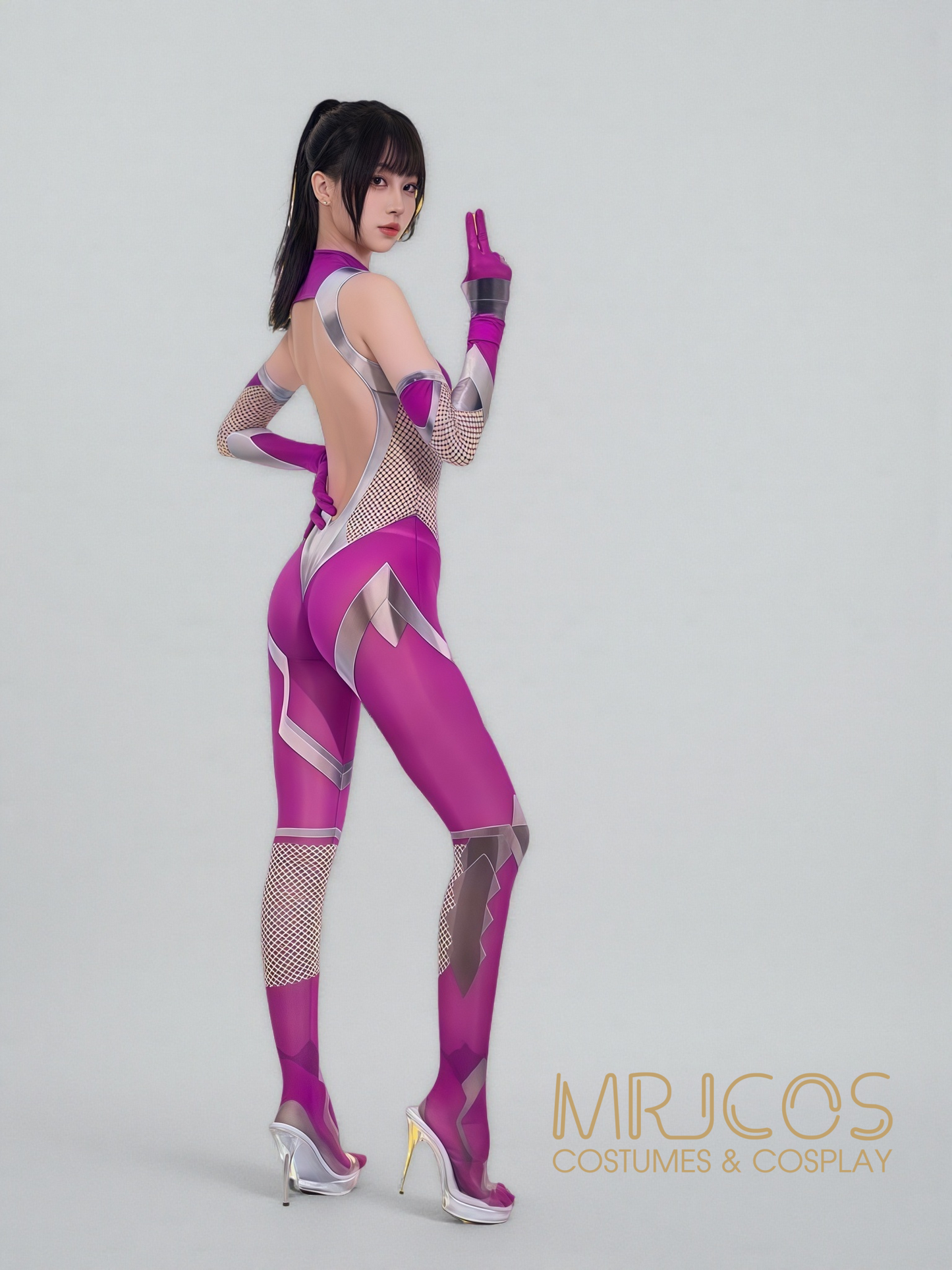 Cyber-Fantasy 10D Ultra-Sheer Bodystocking – Anime Inspired Digital Print