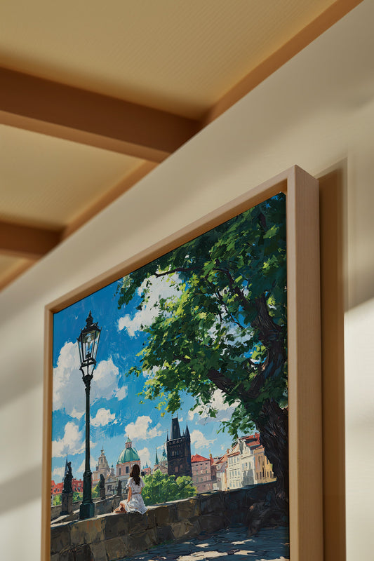 PRAG TRÄUMEREI, Mischtechnik auf gespannter Leinwand
