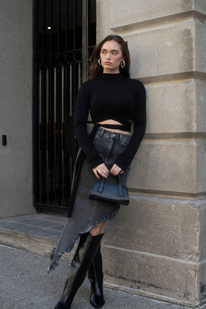 Long Sleeve Wrap Top
