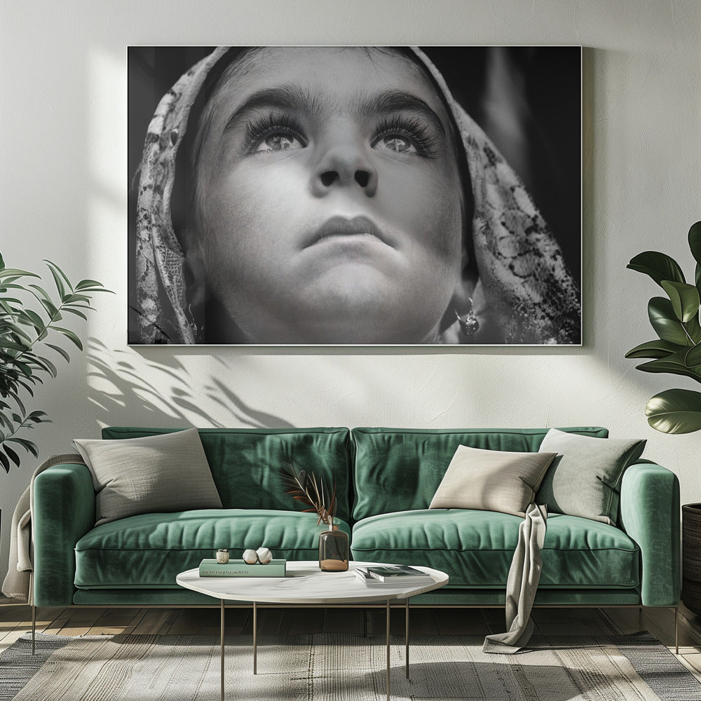 Wandbild Mädchen mit sardischem Traditions-Schleier