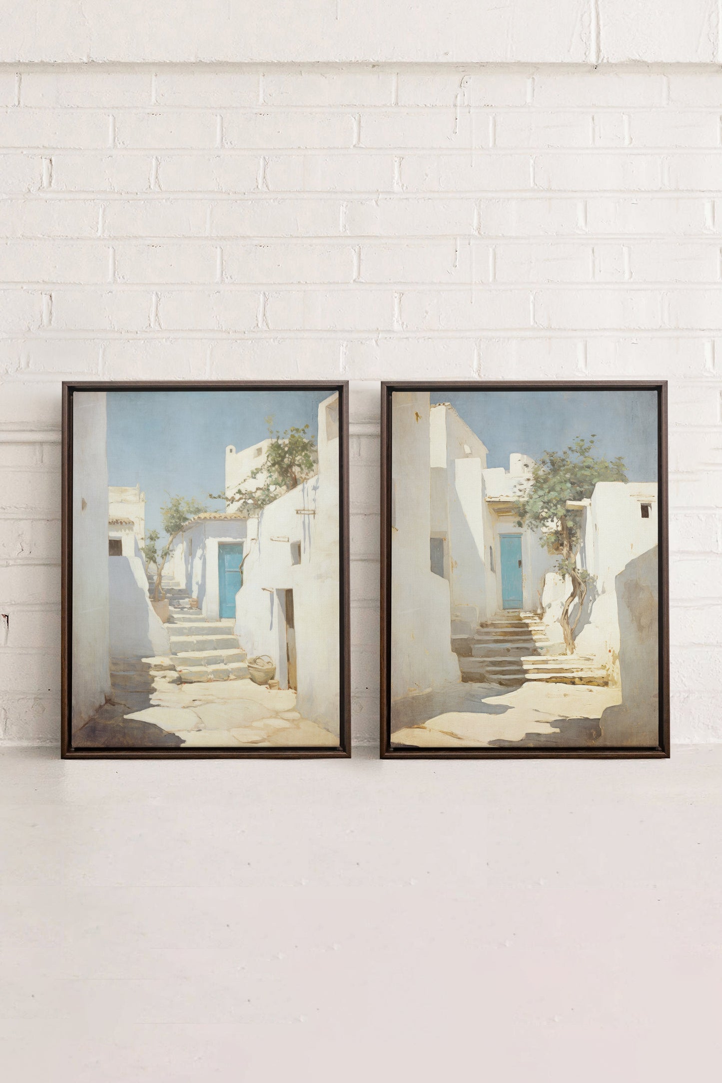 SET VINTAGE GREEK VILLAS (2 stretched canvas artworks)