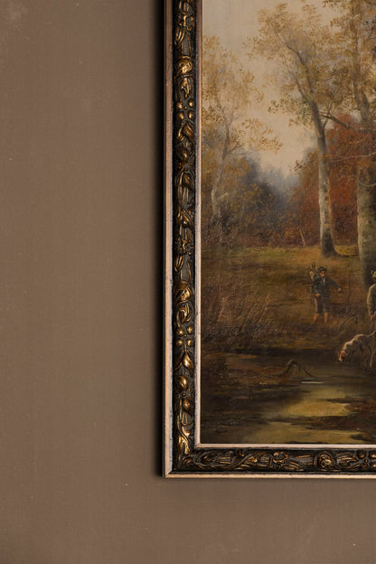 Under the golden trees, bronze vintage frame