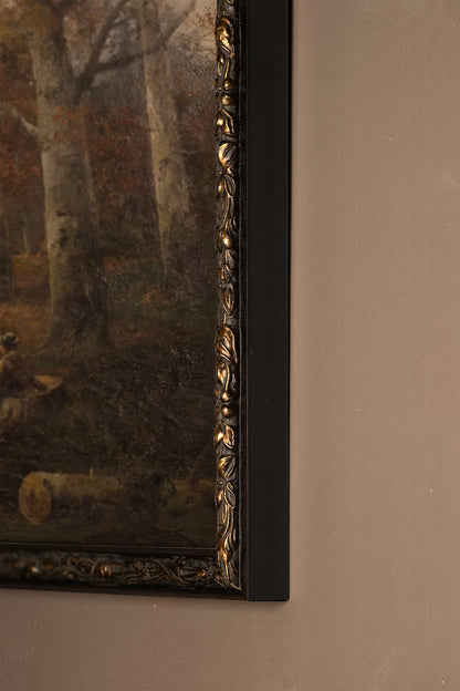 Under the golden trees, bronze vintage frame