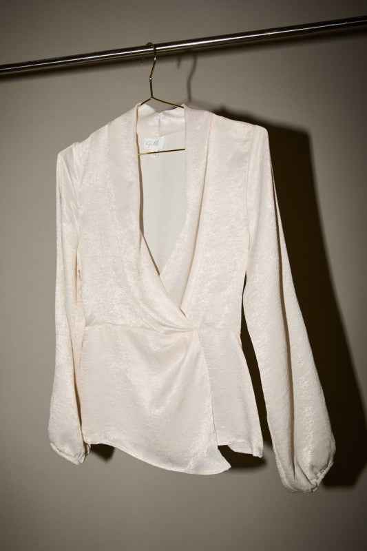 Elara Shirred Surplice Top