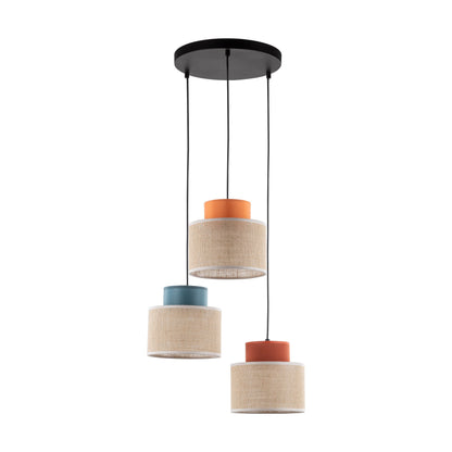 DUO Jute Mix Natural Pendant Light 3 - AURABAGS SHOP