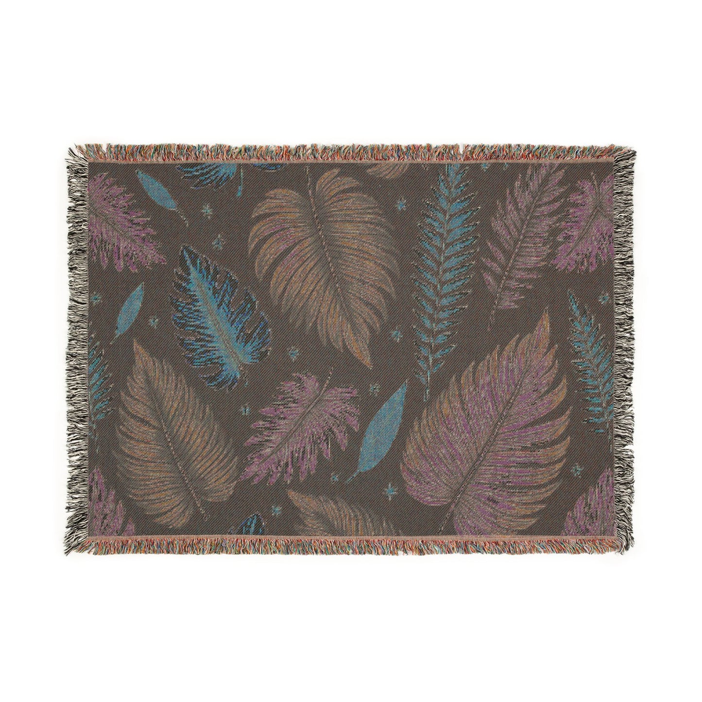 Feathered Leaves Woven Blanket