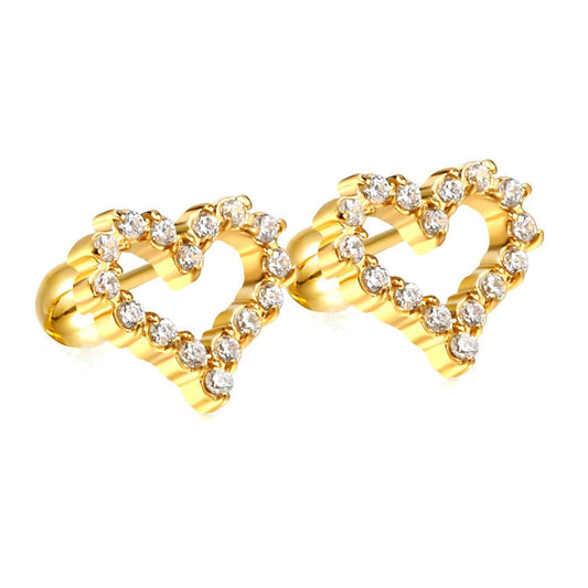 Diamond Heart Hoops