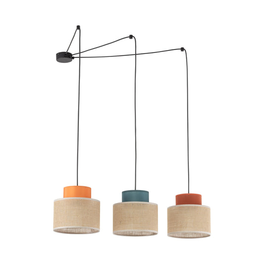 DUO Jute Adjustable 3-Light Pendant for Dining Table & Kitchen Island - AURABAGS SHOP