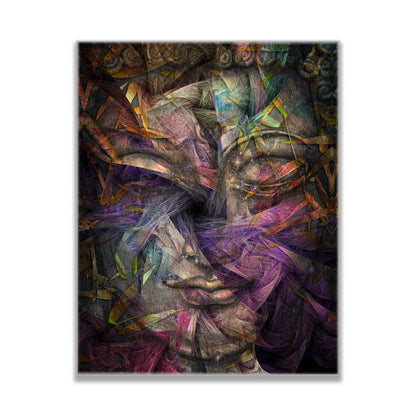 Wandbild Dimensionaler Buddha – Fine Art Leinwand