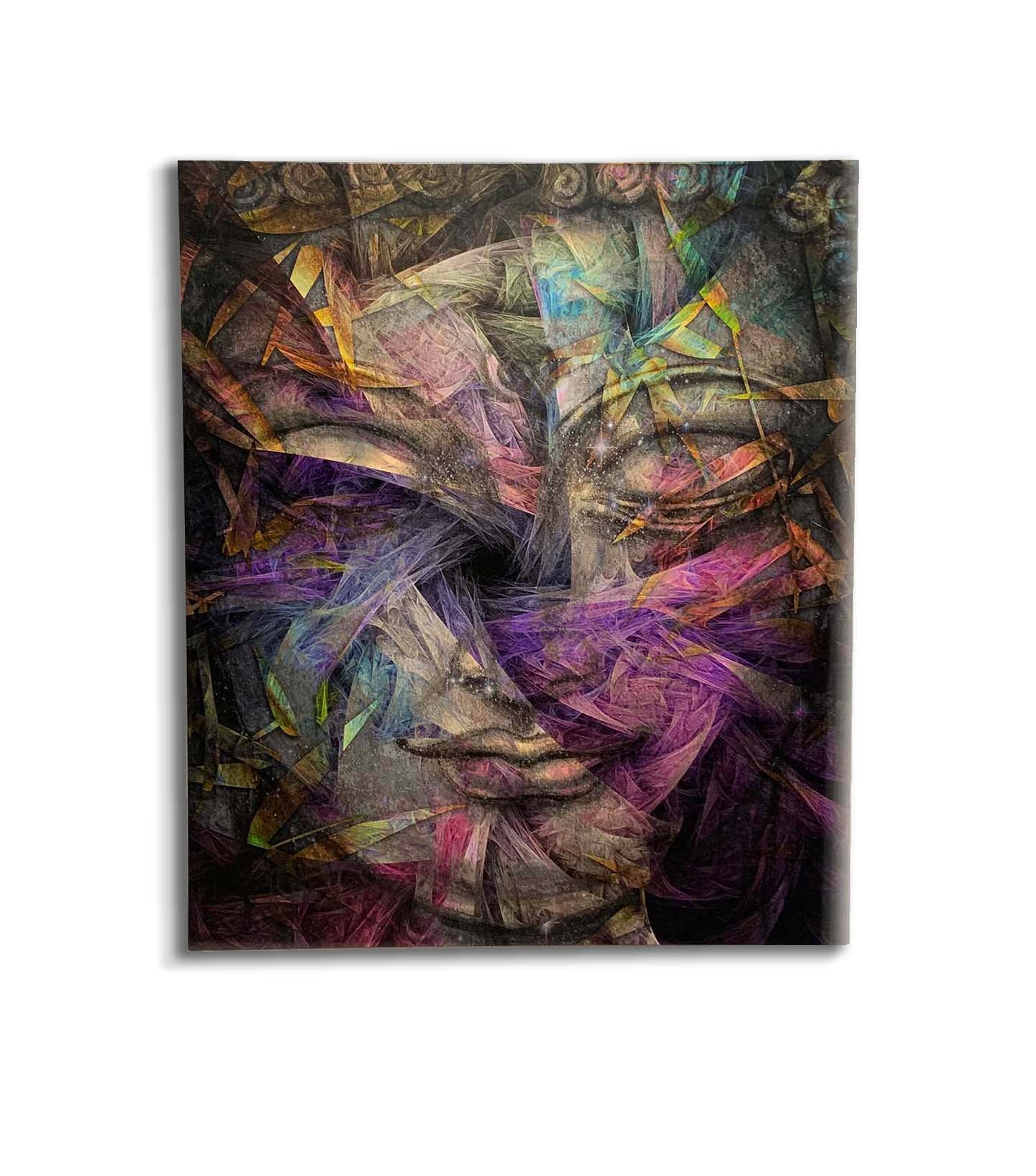 Wandbild Dimensionaler Buddha – Fine Art Leinwand