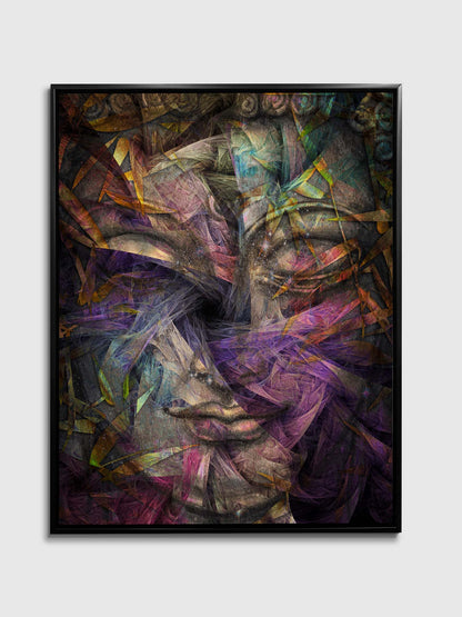 Wandbild Dimensionaler Buddha – Fine Art Leinwand