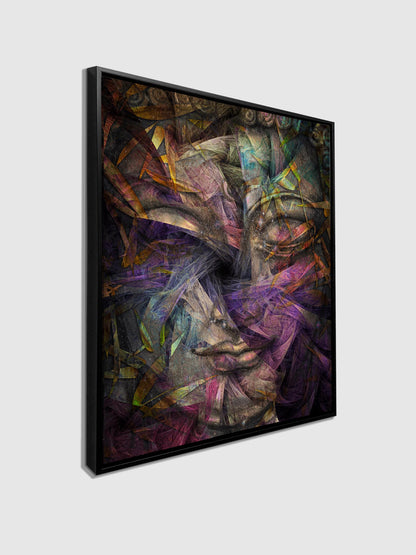 Wandbild Dimensionaler Buddha – Fine Art Leinwand