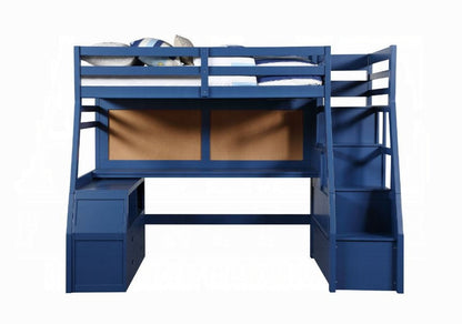 Mojo Twin/Full Etagenbett mit Arbeitsplatz und Stauraum - Marineblau
