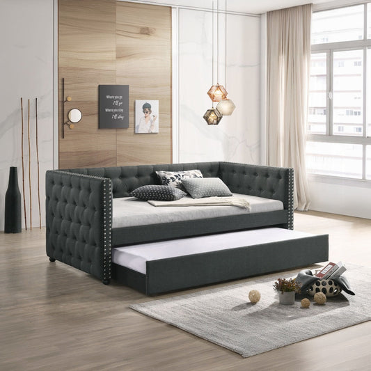 Joy Tufted Tagesbett mit Ausziehbett - Grau