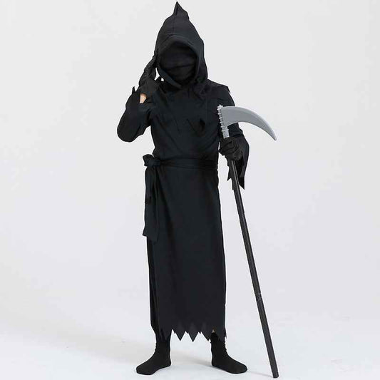 Children's Grim Reaper Halloween Costume – Hooded Cosplay Outfit for Boys & Girls