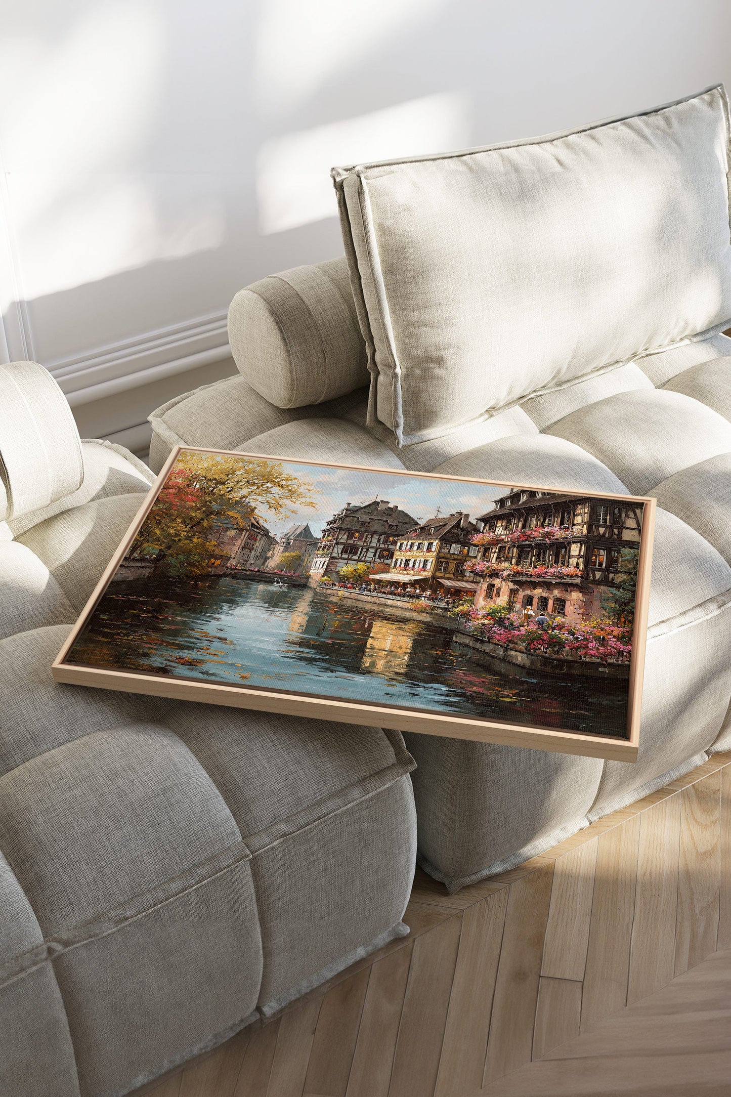 BLUMENBLÄTTERKANAL, Kunstwerk auf gespannter Leinwand
