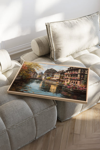 BLUMENBLÄTTERKANAL, Kunstwerk auf gespannter Leinwand
