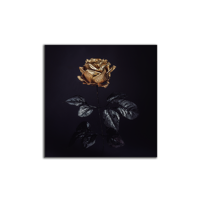 Wandkunst-Goldene Rose -Leinwandbild