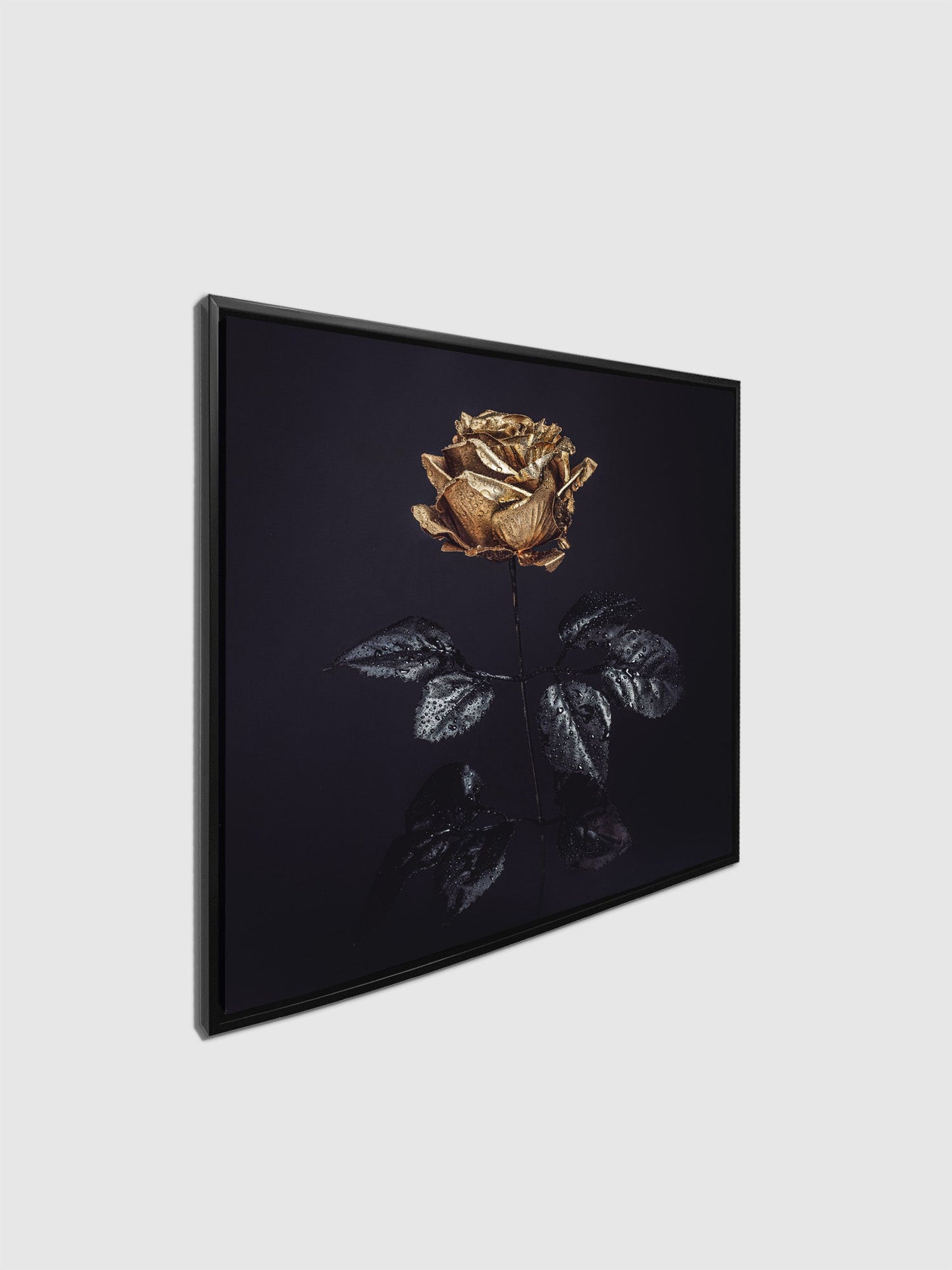 Wandkunst-Goldene Rose -Leinwandbild