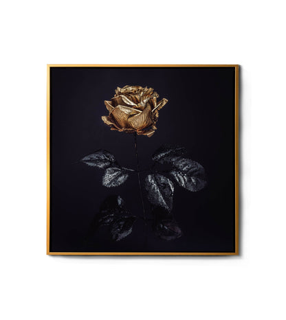 Wandkunst-Goldene Rose -Leinwandbild