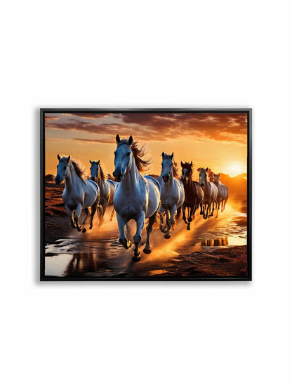 Wandbild Glückliche 7 Pferde Kunstdruck Leinwand