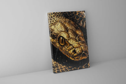 Wandbild Goldene Schlange 91x122cm