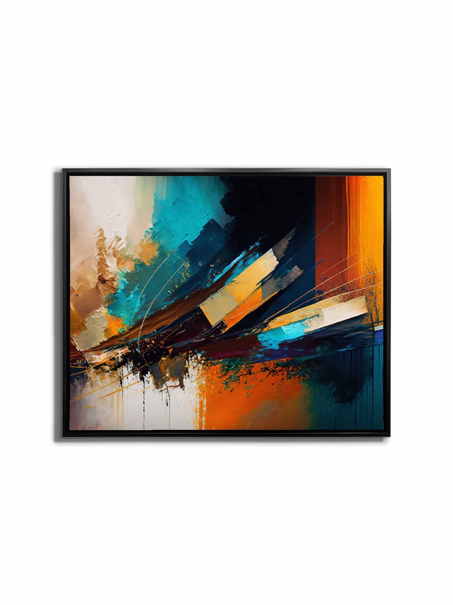 Leinwandbild – Abstraktes Goldblau – Wandkunst