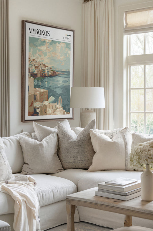 Mykonos, Kunstdruck auf gespannter Leinwand