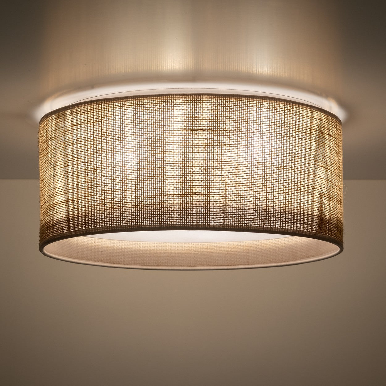 JUTE Natural Woven Flush Mount Ceiling Light Fixture for Kitchen, Hallway & Living Room – Scandinavian Minimalist Lighting - AURABAGS SHOP