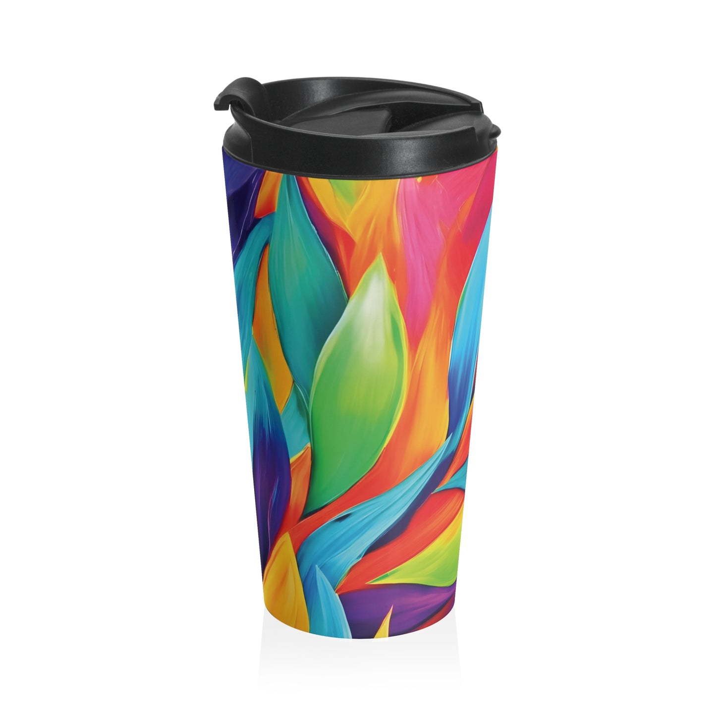 Colorful Abstract Petals Stainless Steel Travel Mug - AURABAGS SHOP
