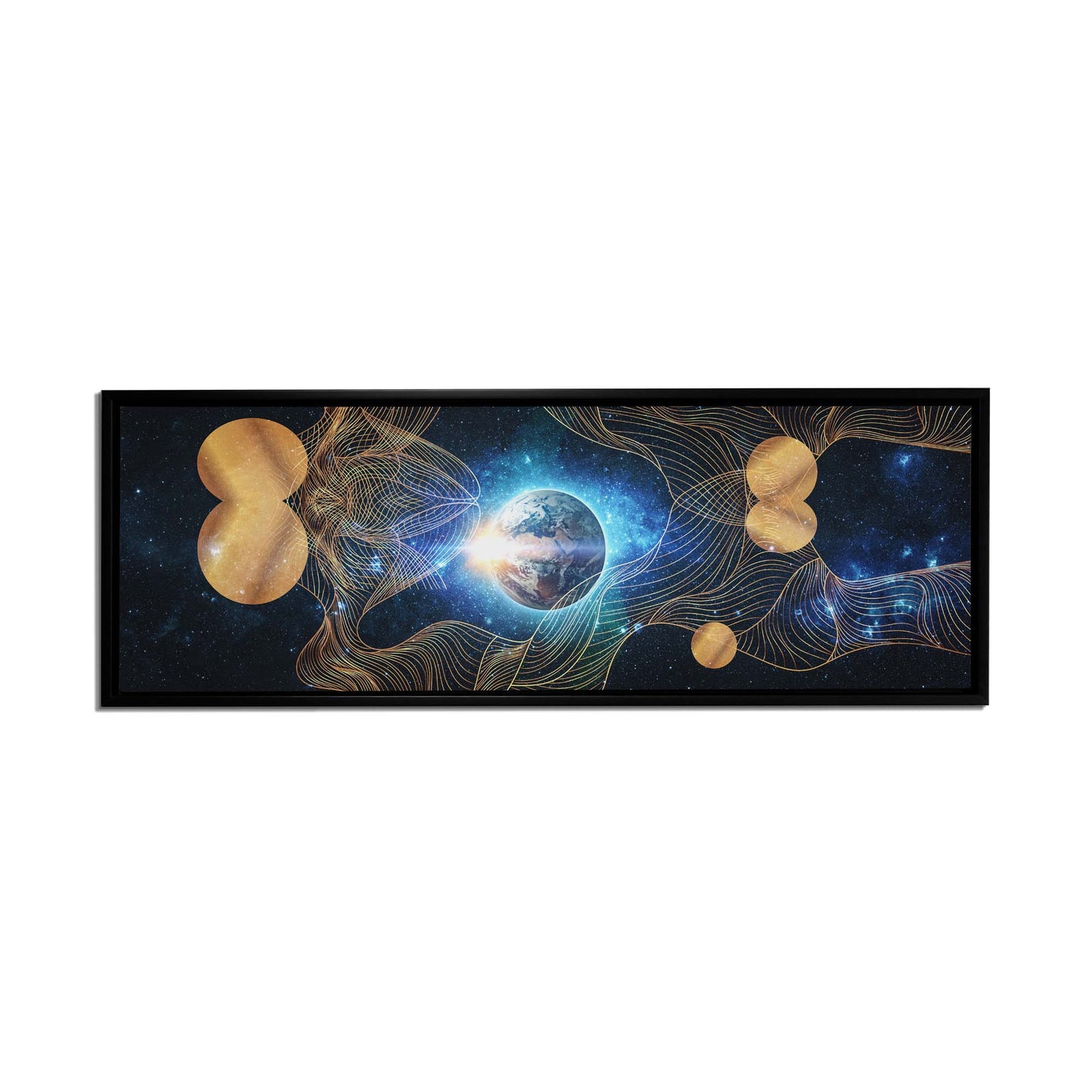 Leinwandbild – Abstrakte Erdkomposition – Goldlack – Wandkunst