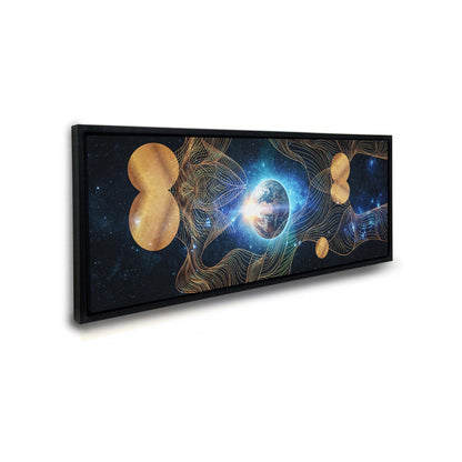 Leinwandbild – Abstrakte Erdkomposition – Goldlack – Wandkunst