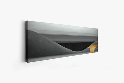 Leinwandbild Wandkunst Schwarze und goldene Kurven - Kunst -