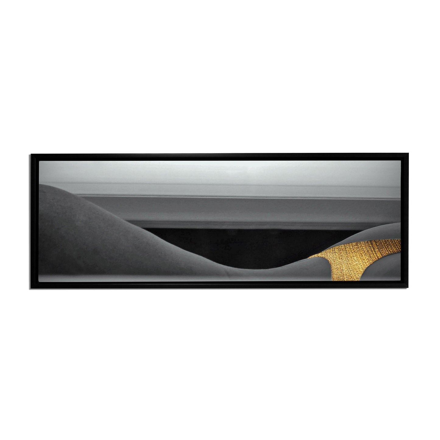 Leinwandbild Wandkunst Schwarze und goldene Kurven - Kunst -