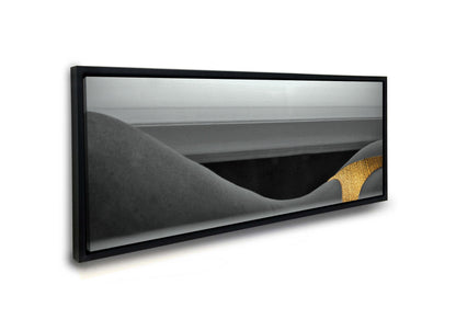 Leinwandbild Wandkunst Schwarze und goldene Kurven - Kunst -