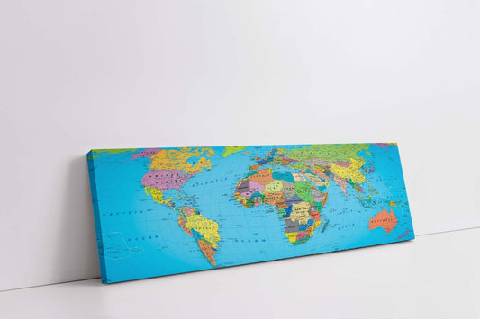 Wandbild - Leinwand-Weltkarte 72" x 24"