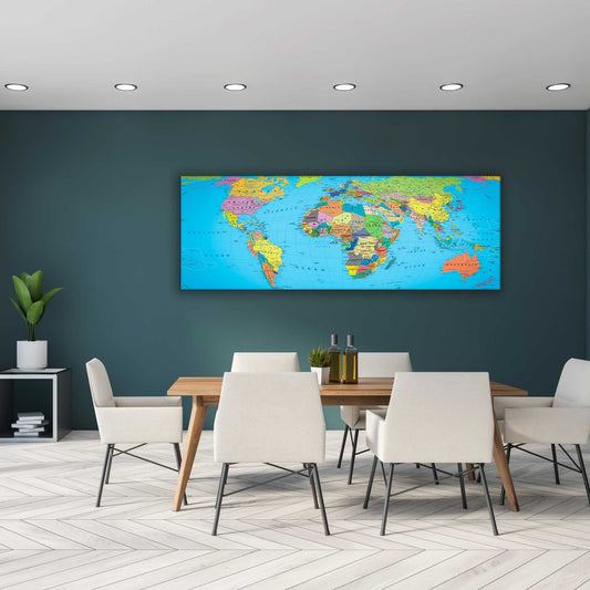 Wandbild - Leinwand-Weltkarte 72" x 24"