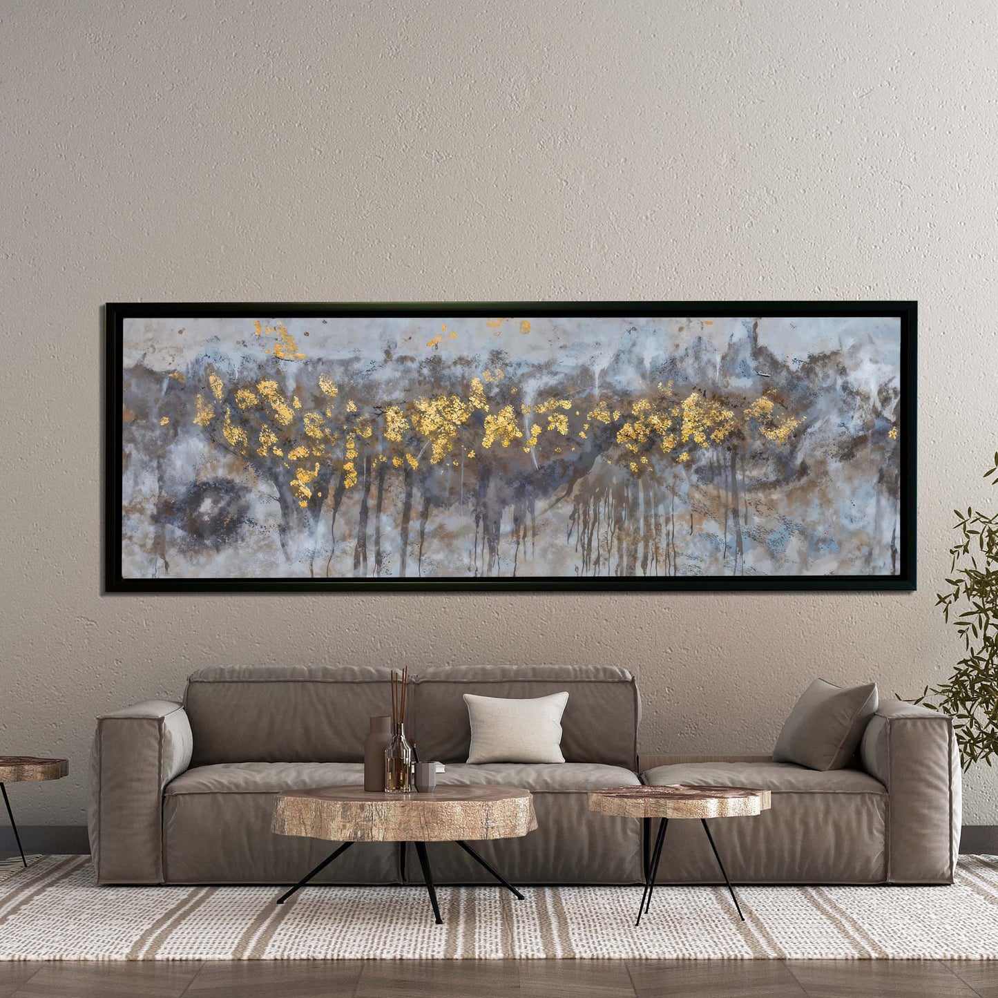 Wandbild - Abstrakte Bäume Leinwand - Kunstwerk