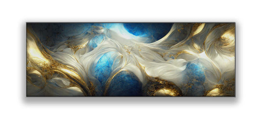 Blau und Gold Abstrakt 183 cm x 61 cm