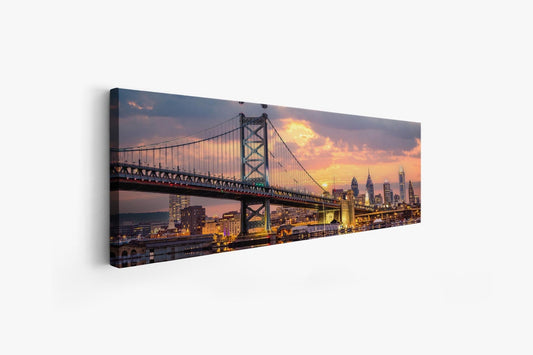 Philadelphia Skyline 72" x 24" Fine Art-Leinwand