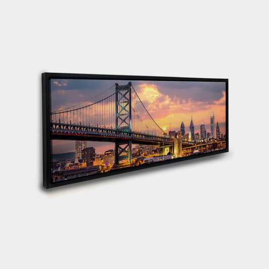 Philadelphia Skyline 72" x 24" Fine Art-Leinwand