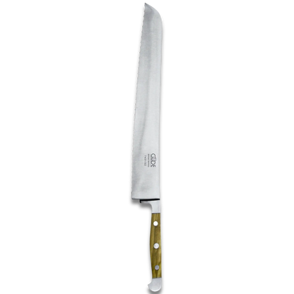 ALPHA OLIVE | Bread Knife Franz Dude 12.5 " Right hand version | Forged steel / Olive Wood Handle